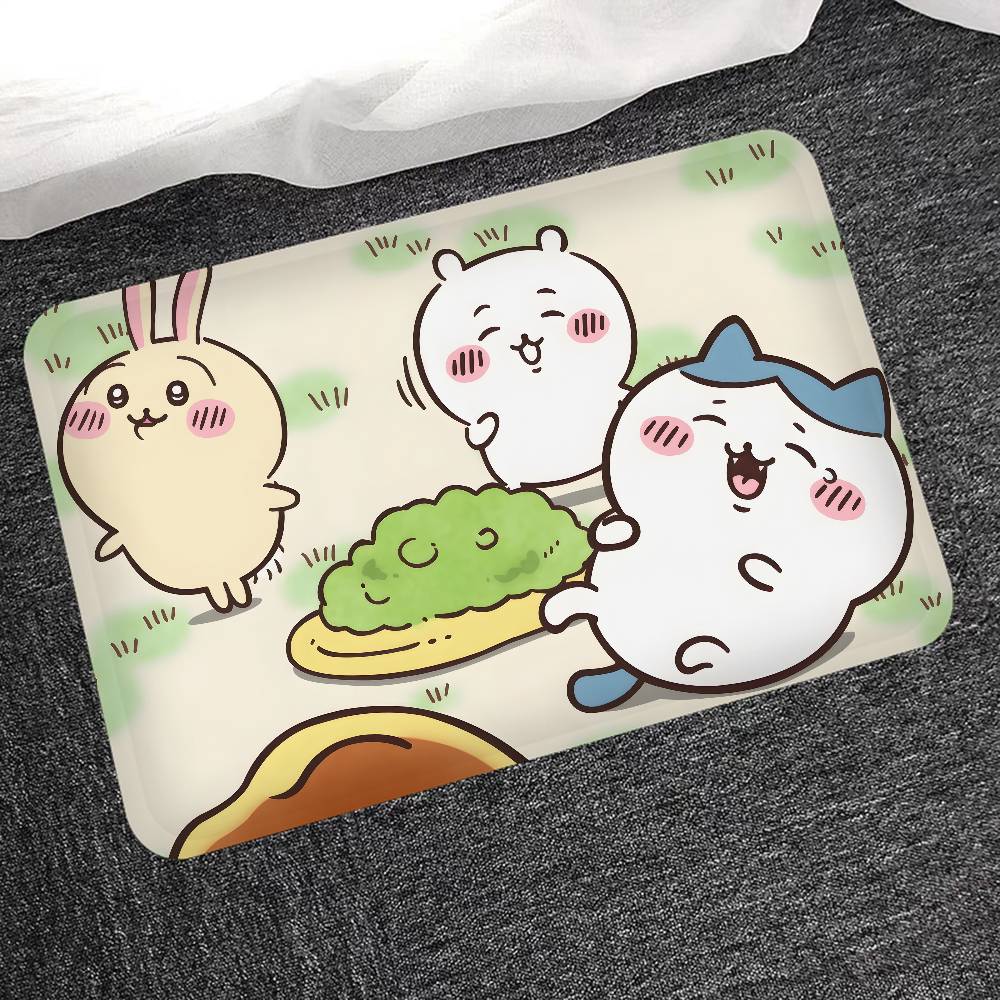 Cartoon C-Chiikawas Door Mat Washable Non-Slip Living Room Sofa Chairs Area Mat Kitchen Bedside Area Rugs