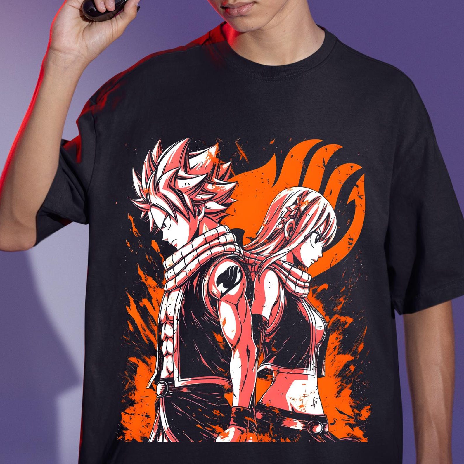 Fairy Tail Anime T-Shirt: Natsu, Gray, & Happy L