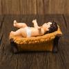 Resin Baby Jesuses in a Manger Nativity Figurines Nativity Collectible Statue Holy Faith Gift Christian Holiday Decors