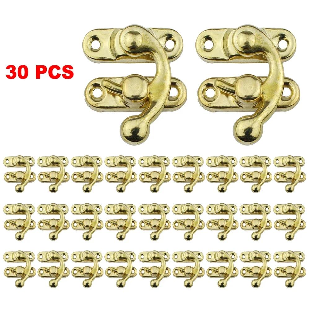 30Pcs Antique Bronze Box Hasps Iron Lock Catch Latches For Jewelry Chest Box Suitcase Buckle Clip Clasp  Wooden Box Hardware