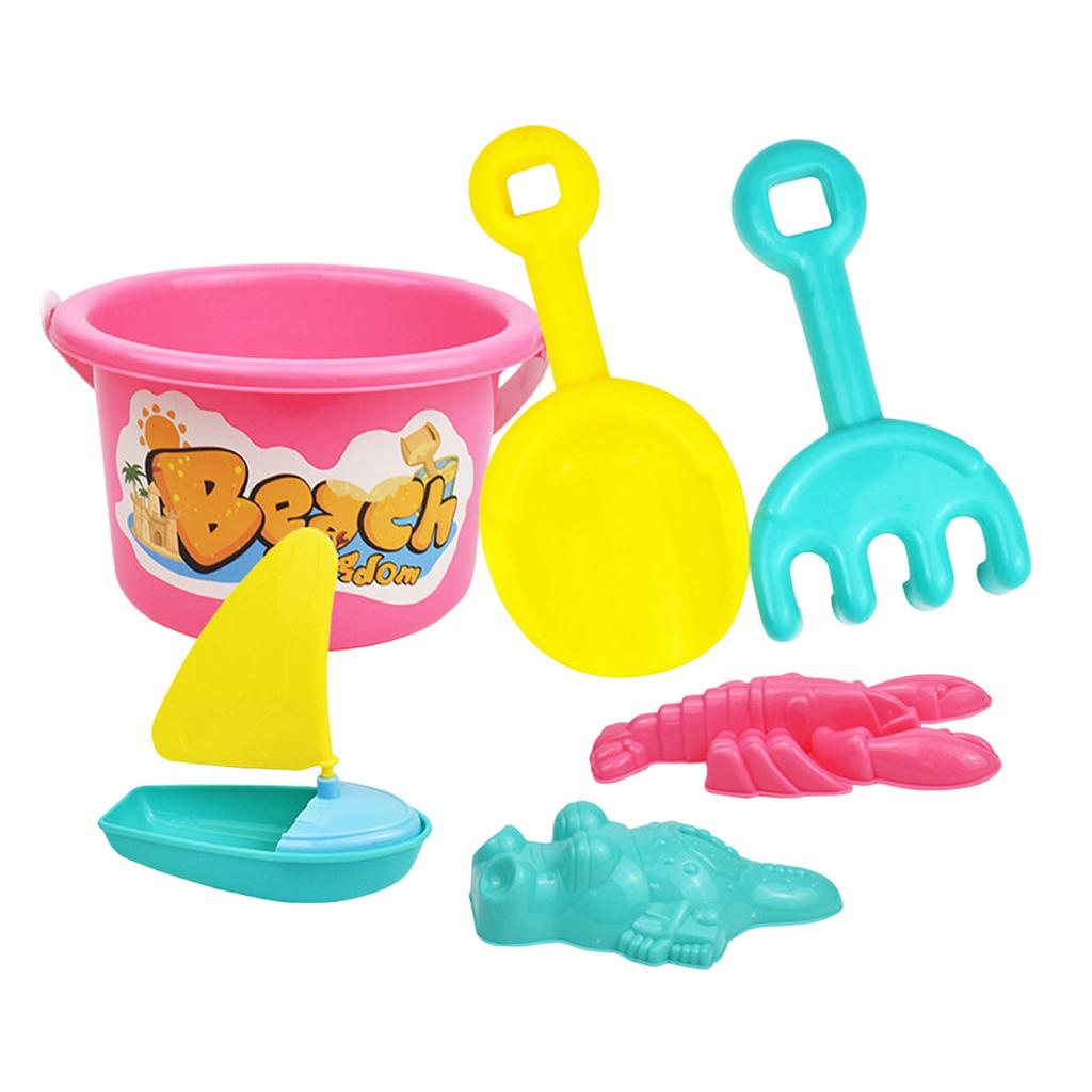 Kids Childrens Pool Floats for 10-12 Sand Toy Playset 8 Pieces With Foldable Bucket Sand Moulds Shovel And Mesh Sandbox for Toddlers Age 3-5