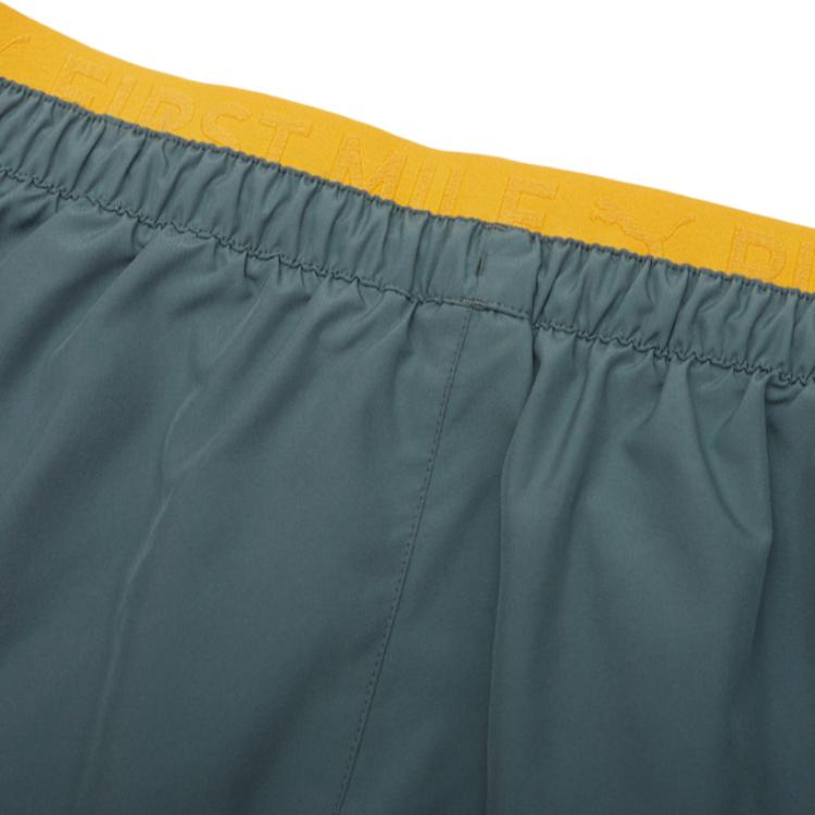 Puma Striped Color Block Logo Letter Print Elastic Straight Leg Shorts Women shorts Teal 521002-68