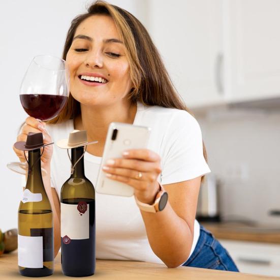 Kovbojský klobouk Zátky na víno Silikonové zátky na láhev Vzduchotěsné těsnění Opakovaně použitelné Korky na víno Pasují na standardní šampaňské láhve