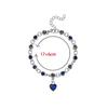 Women Silver Color Lucky Bracelet Female Blue Crystal Heart Charm Pulseras Bracelet Bridal Wedding Engagement Fine Jewelry Gift