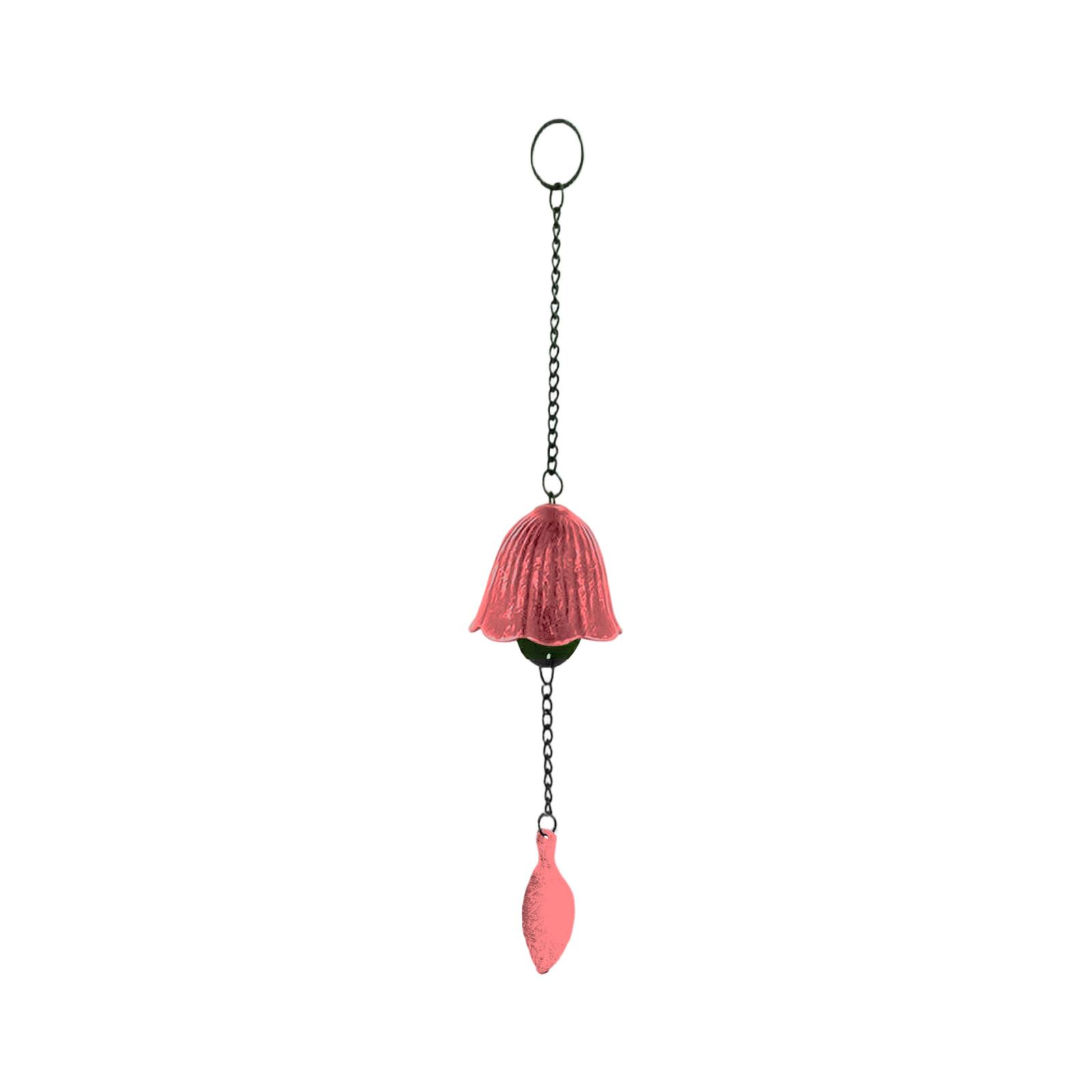

Vintage Iron Wind Chime - Single Leaf Hanging Bell For Garden, And Home Decor One Size розовый