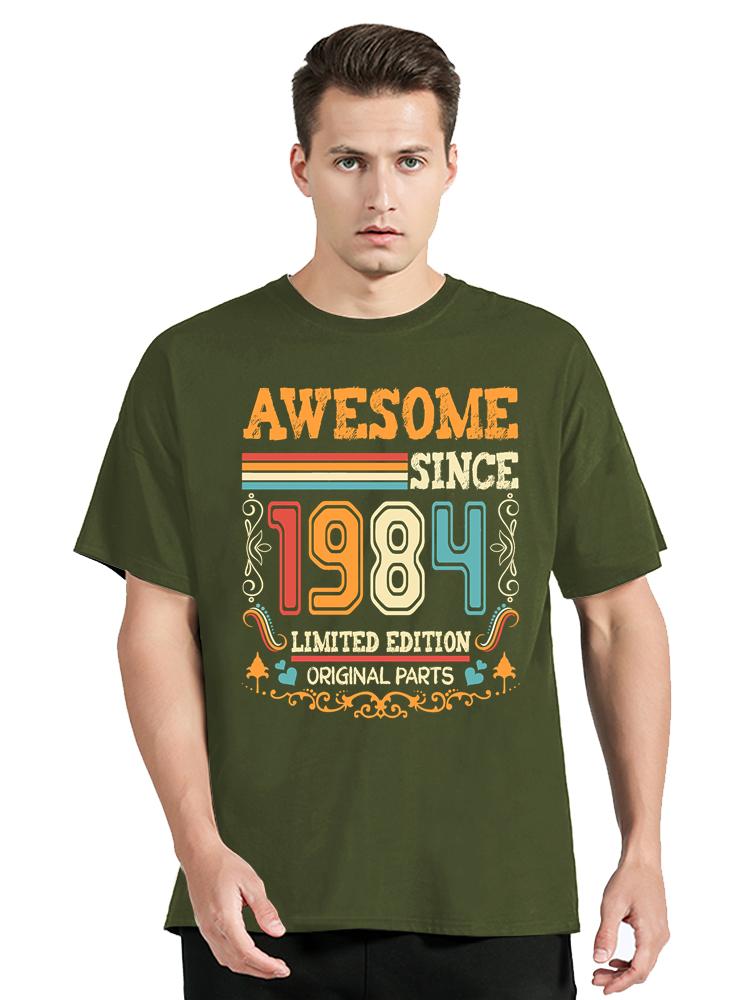 Vintage December 1984 Birthday T-Shirtunisex Clothing Oversized Tshirt O-neck Fashion Retro T Shirt Born In 1984 New Casual Tops
