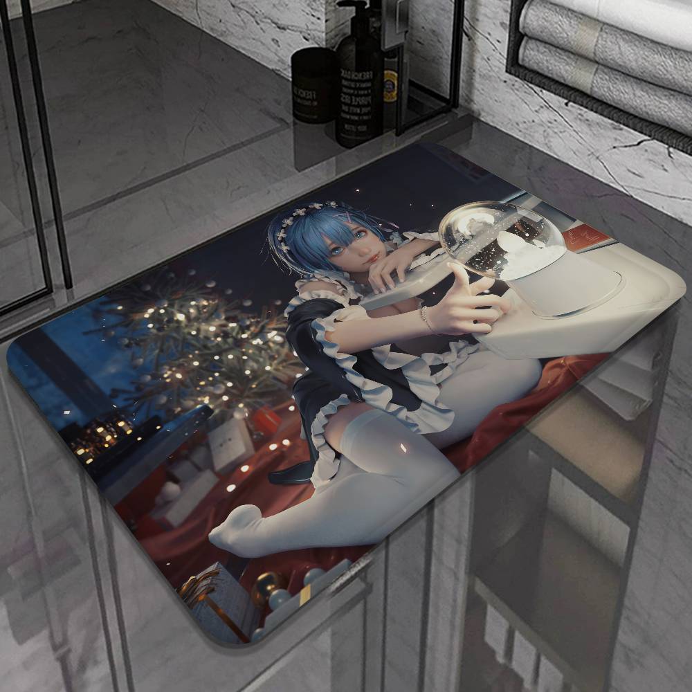 Classic Ram And Rem Re0 Starting Life In Another World Floor Mat INS Style Soft Bedroom Floor House Laundry Room Mat
