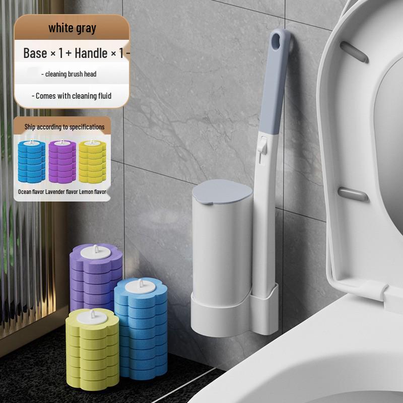 Perie de toaletă de unică folosință, montată pe perete, auto-curățantă, fără perforare