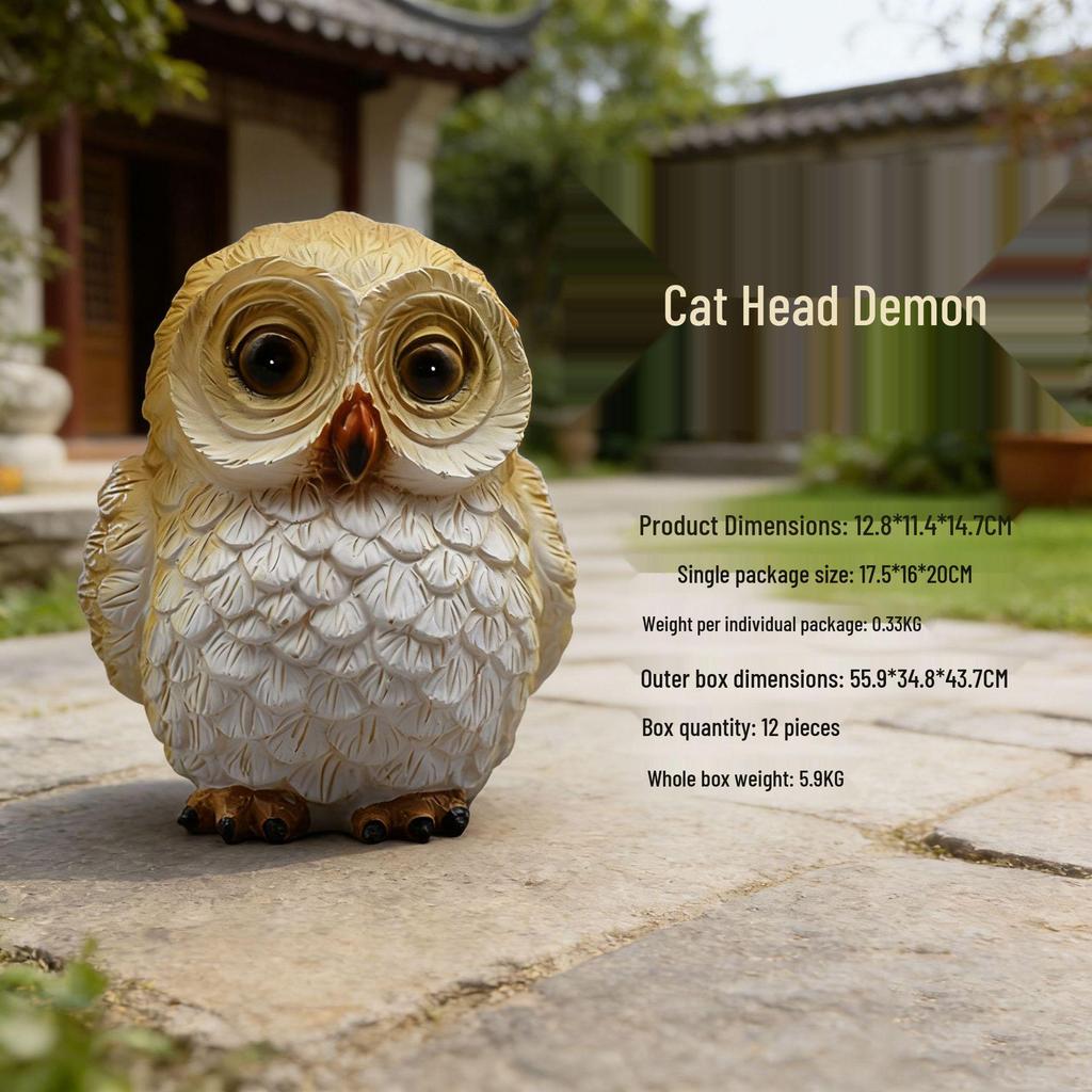 American Style Solar Animal Garden Ornament - Resin Outdoor Courtyard Decoration Lamp