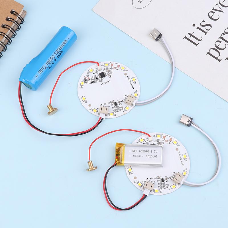 DC 5V Eingang Lichtquelle LED Lichtpanel 5W 57mm Dimmregler 3000K mit Berührungsschalter und Ladeanschluss Typ-C