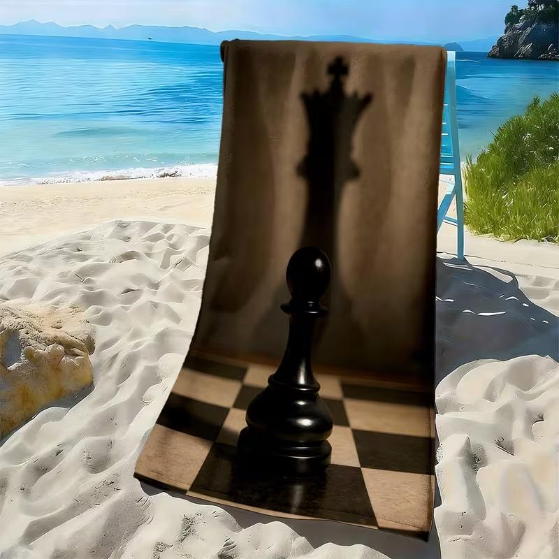 Poker Card Suit Print Beach Towel Casino Themed Beach Blanket Soft Absorbent Quick Dry Towel