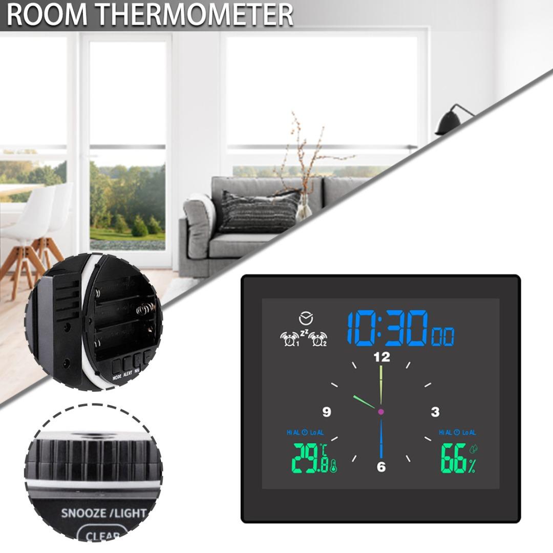 

PDTO Внутренний термометр Цифровой гигрометр Монитор температуры и влажности Будильник