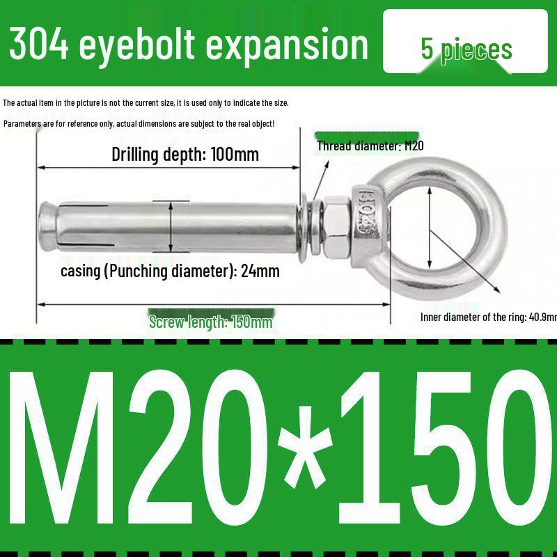 Stainless Steel 304 Eyebolt Expansion Nail with Fixing Loop
