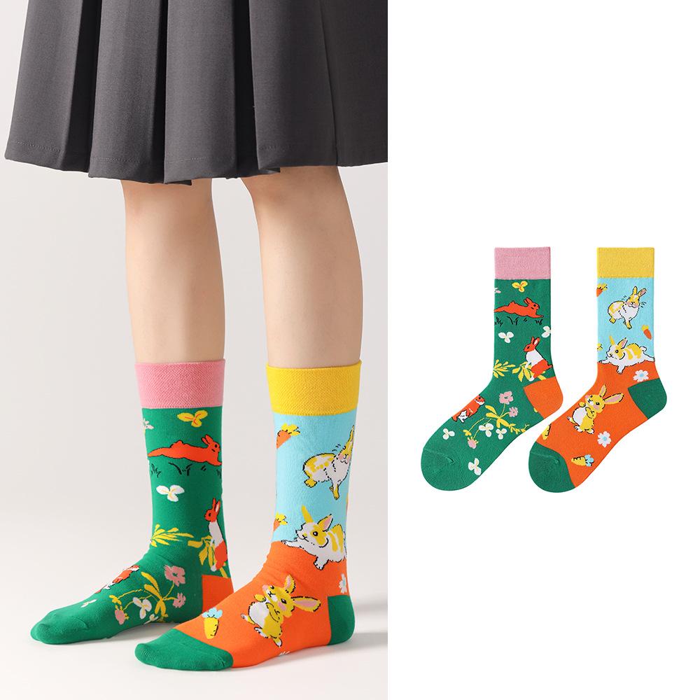 Unisex Trendy Cotton Mid-Calf Socks for Autumn/Winter - Sporty & Casual