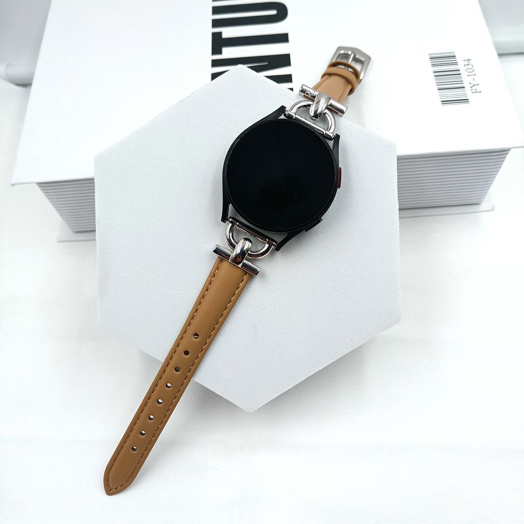 20 22mm Metal+Leather Strapr Samsung Galaxy Watch4 5 6 Active2 Bend for Huawei  GT4/GT/2e/pro 42/46mm Replacement Strap