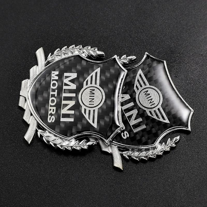 2Pcs Car Logo Metal Sticker Window Trunk 3D Emblem Decal For MINI One Cooper JCW Countryman Clubman Cabrio Paceman Coupe Clubvan uylez55