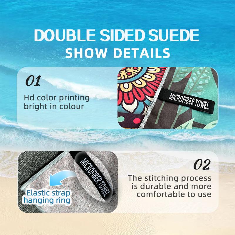 Seaside Beach Towel Quick-Drying Bath Towel Double-Sided Fleece Printed Portable Sports Swimming Bath Towel Beach Towel