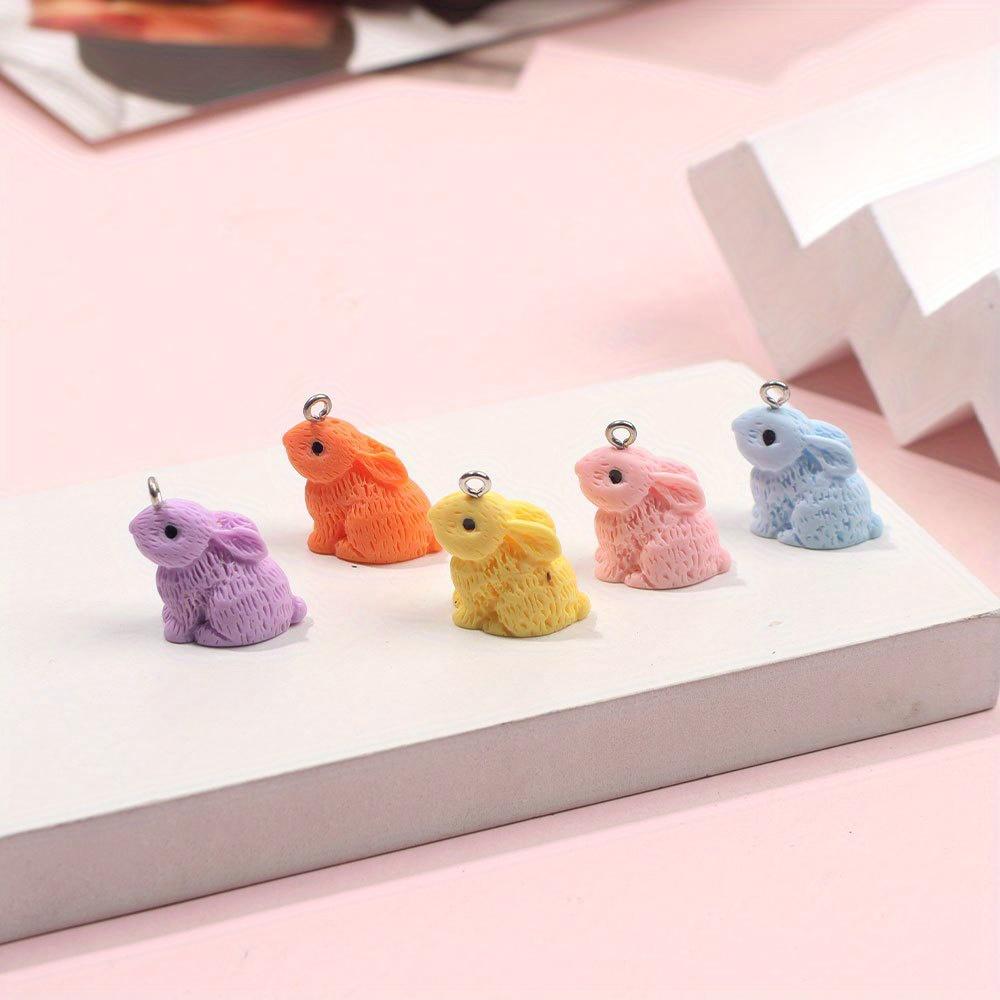 2/4/8pcs Resin Material Easter Rabbit Pendant Rabbit Animal Decoration DIY Jewelry Making Bracelet Necklace Keychain Phone Chain Beads Wedding