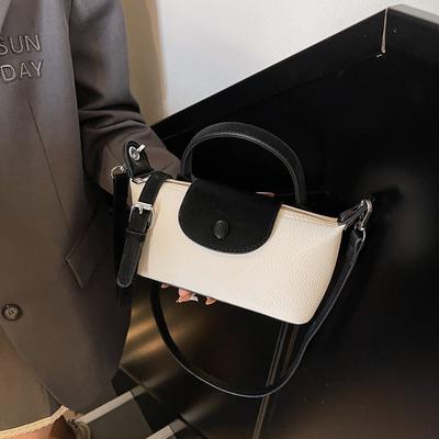 Versatile Contrasting Color Small Bag Women's New Fashion Hand-carried Dumpling Bag Spring and Summer Popular Shoulder Messenger Bag