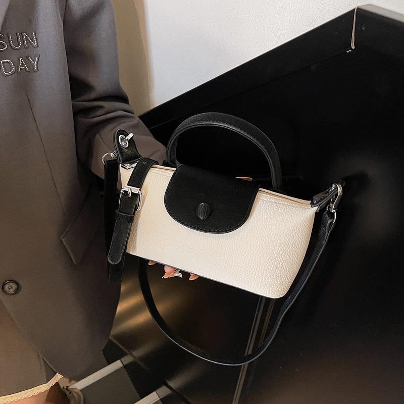 Versatile contrasting color small bag women's new fashion hand-carried dumpling bag spring and summer popular shoulder messenger bag