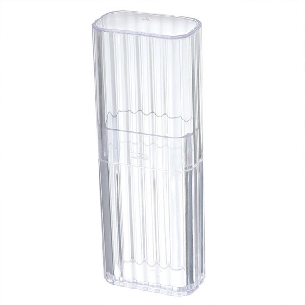 Boîte de rangement transparente portable pour cure-dents de voyage, boîte simple pour cotons-tiges, petite boîte pour articles divers