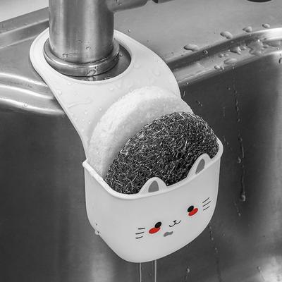 Kitchen Sink Shelf Decker Hanging Basket Silicone Faucet Sponge Holder for Drain Plugs Laundry Room