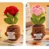 Handgemachte Häkelrosenblumen mit positiver Karte Sonnenblumen Häkelblume Positive Emotionale Unterstützung Gestrickte Blumen Raumdeko