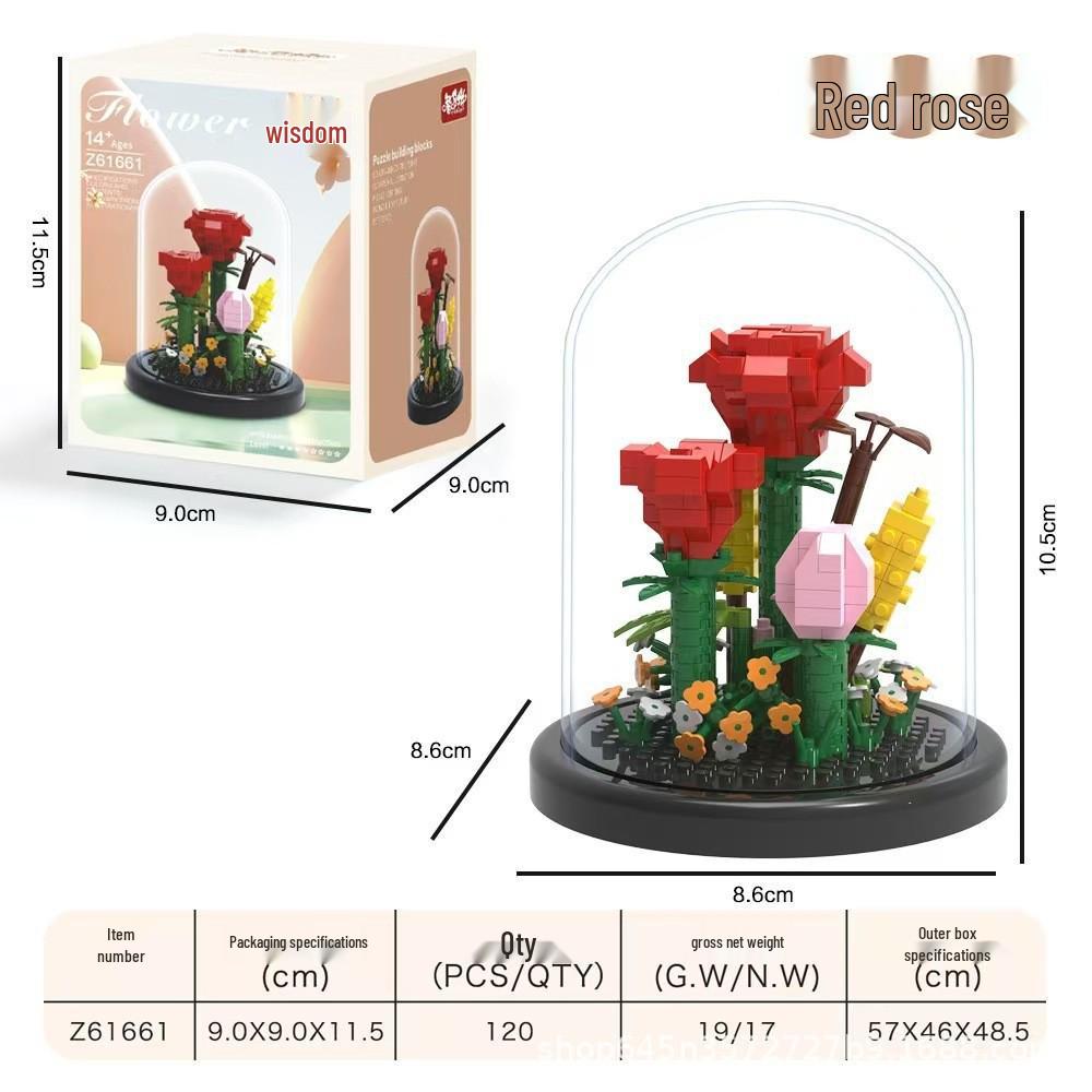 Pink Bear Balloon House Castle Building Set - Compatible with LEGO Blocks, Perfect Birthday Gift for Girls