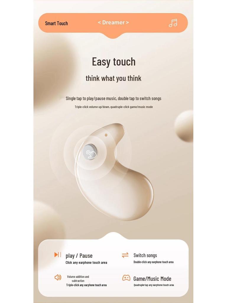 2025 Ultra-Thin Bluetooth Sleep Headphones: Long Battery Life, High Sound Quality, Noise Cancelling, Wireless In-Ear Design.