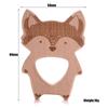 1Pcs Baby Teether Wooden Food Grade Cartoon Animals Natural Beech Wood Teething for Baby Rodent Teether Necklace Nursing Toy