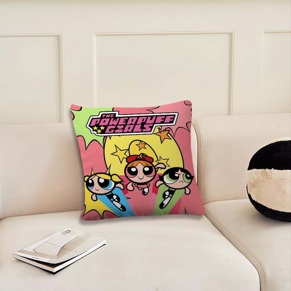 T-The Powerpuff Cartoon G-Girls Cushion Cover Cushion Room Bedroom Headboard Sofa Living Backrest Nap Time Pillow Case