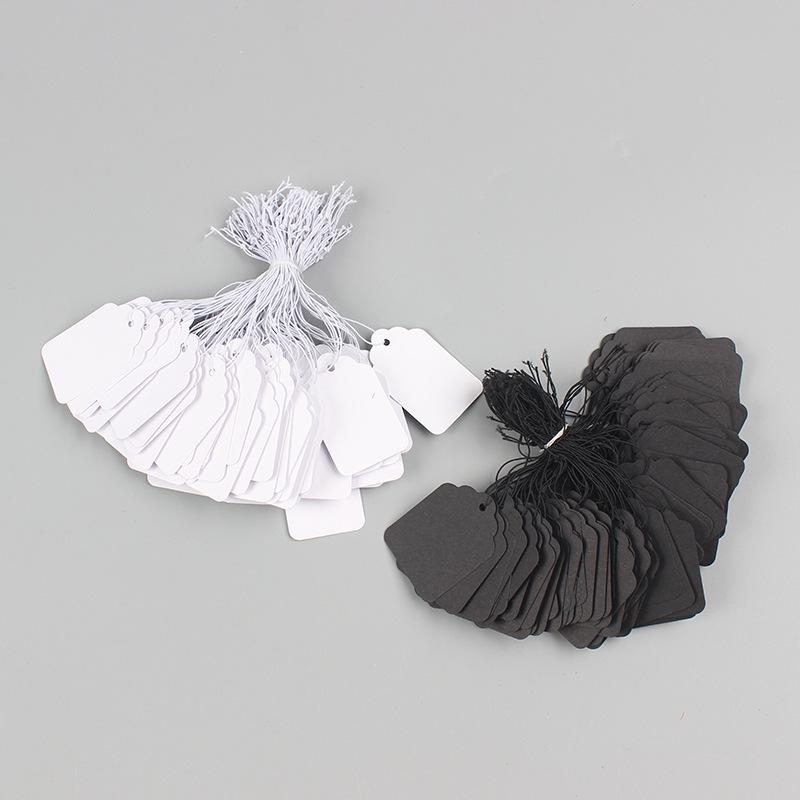 200pcs Elastic Cord Hang Tags for Jewelry Price Labels