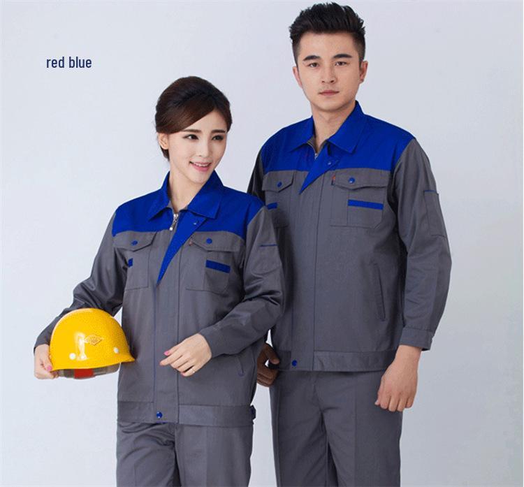 Pánská sada pracovního oblečení s dlouhým rukávem: Oblek pro autoopravy a svařování s potiskem loga pro jaro a podzim