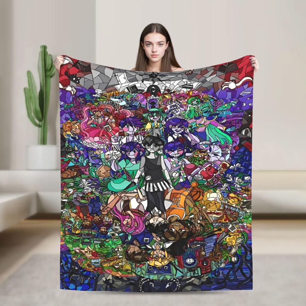 Anime Basil Omori Game Blanket  Warm Novelty Plush Throw Blanket For Home Decor Picnic Flannel Bedspread Bed Cover