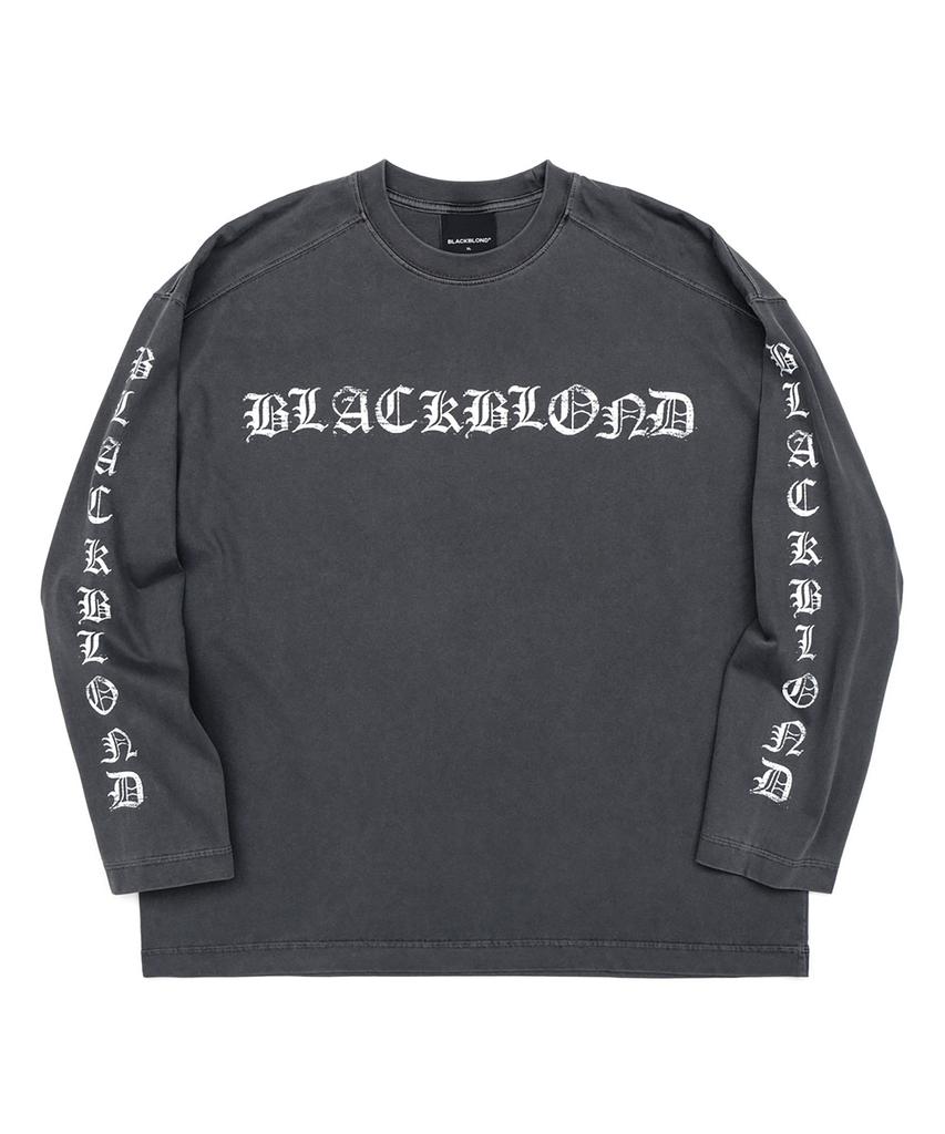 BLACKBLOND Vividi Crushed Face Pigment Long Sleeve Tee (Charcoal)