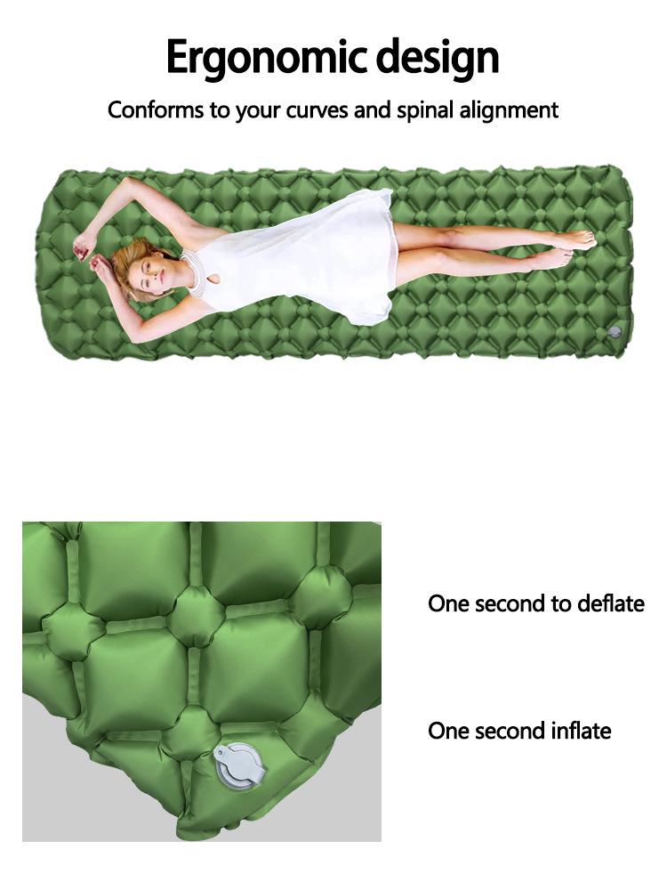 Ultralight Portable TPU Inflatable Camping Pad - Moisture-Proof, Single/Double, Foot-Press Design