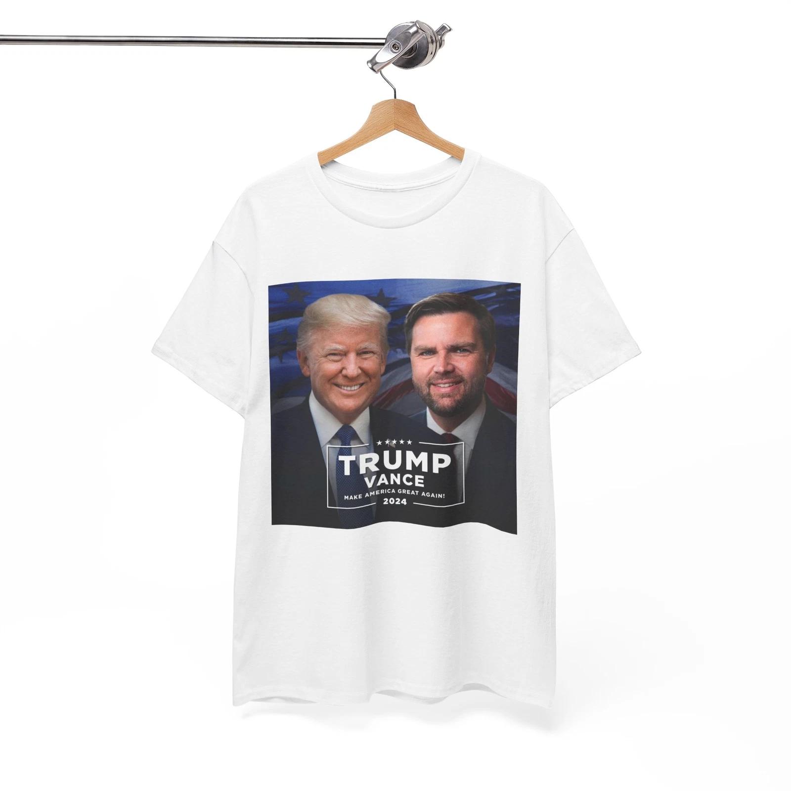 Trump and Vance T Shirt MAGA 2024 President VP Unisex Heavy Cotton Tee L