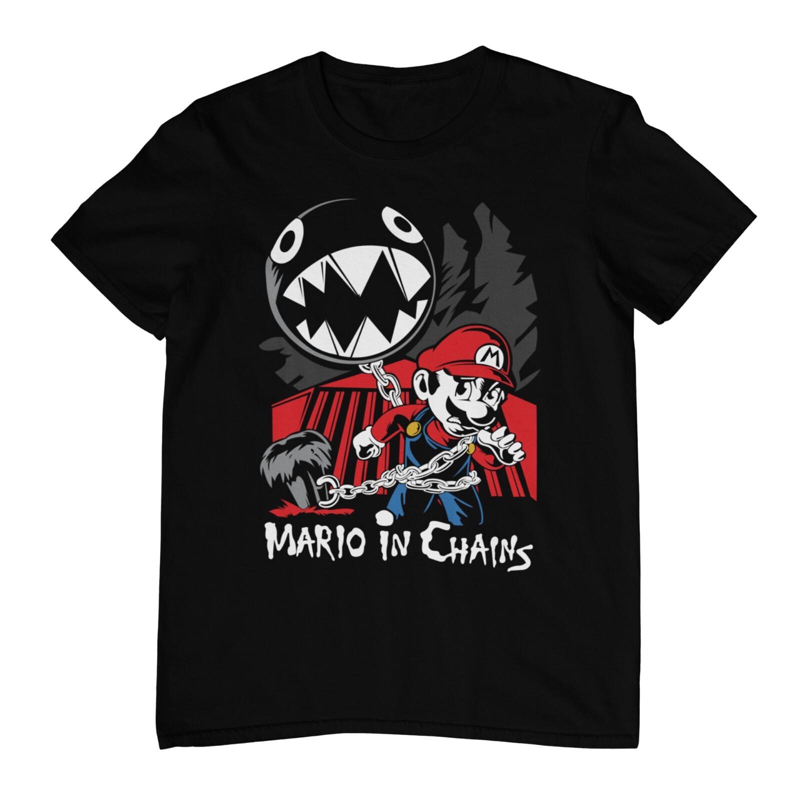 Super Mario Bros. In Chains T-shirt Unisex Cotton Adult Funny Video Game New S