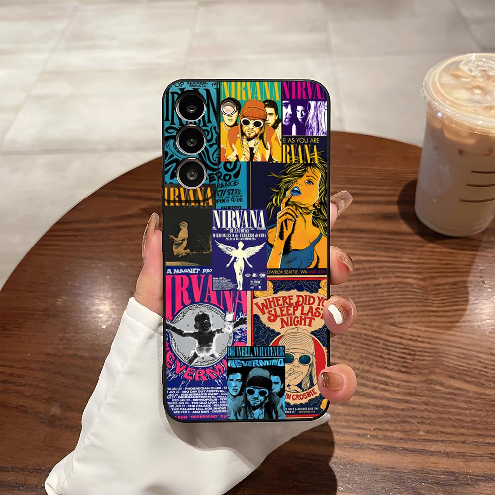 

Singer N-NirvanaEs Phone Case For Samsung S24 Ultra S25 S23 Fe S22 S20 S21 Plus A54 A34 A53 A16 Back Cover Samsung s23ultra