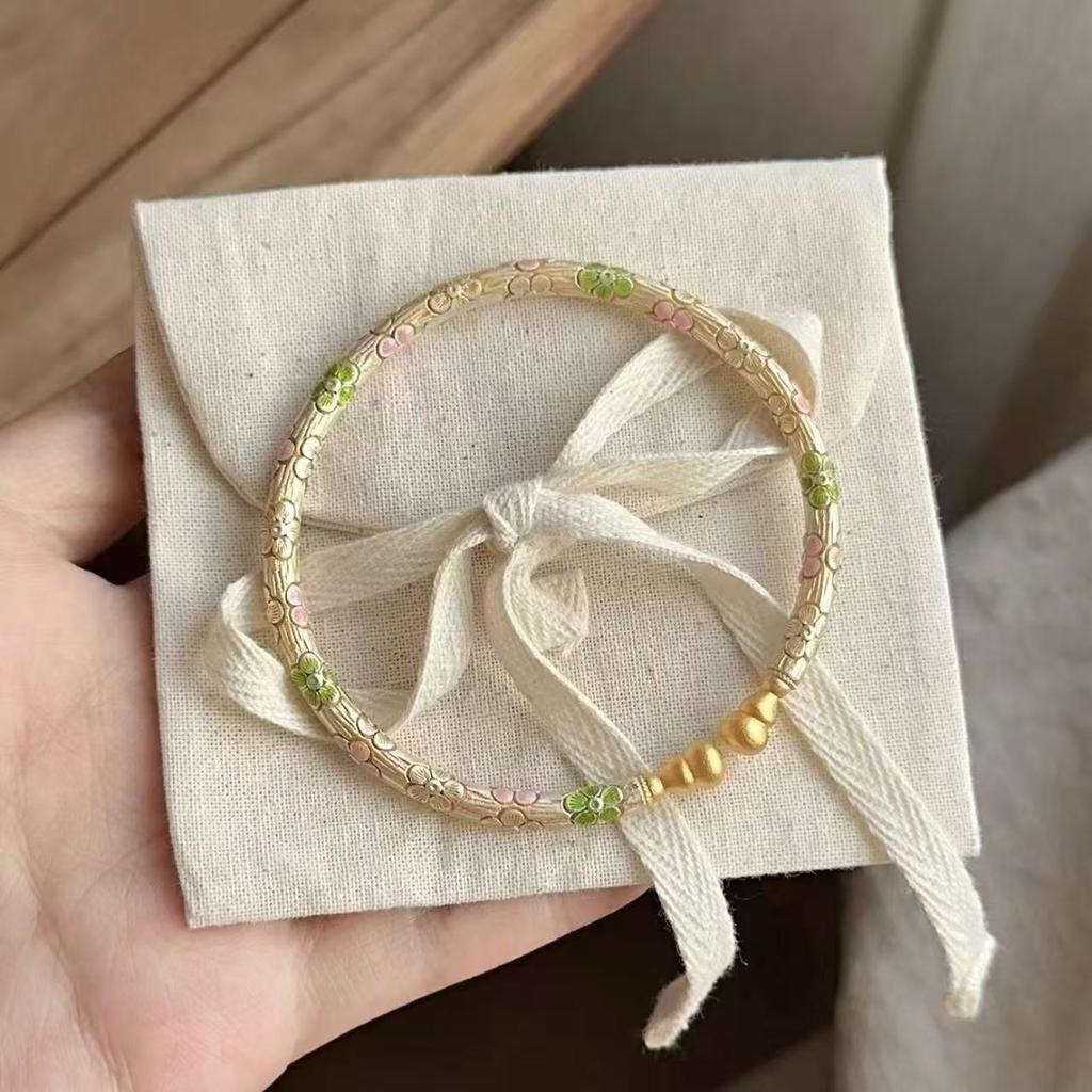 New Chinese Retro Handmade Enamel Bracelet Women 2025 New Temperament Fashionable and Versatile Gifts