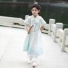 Boys' Qingluan Embroidered Short-Sleeve Hanfu Set (Top Only)