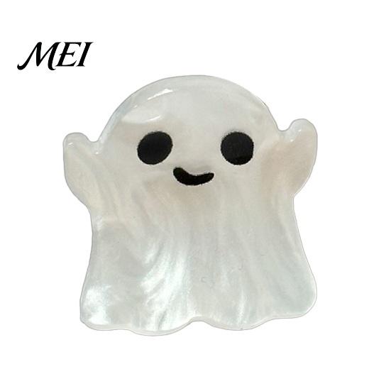 Stylish Acrylic Hair Clamps Halloween Claw Clip, Cute Headdress, Glitter Bat Pumpkin Trendy Accessories for Girls Black Cat Spider Ghost Pattern Women