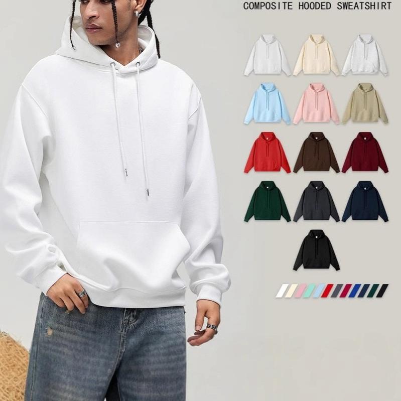 autumn Large size 330g Cotton thin Hooded Sweater Men's casual oversized Pullovers Hoodie Women Sweatshirt male solid all-match streetwear UNISEX