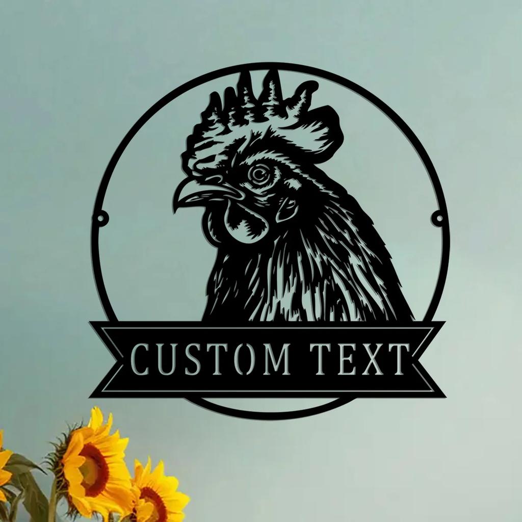 Metal Rooster Wall Art, Funny Chicken Coop Decor, Hen House Sign, Barnyard Kitchen Gift, Farmhouse Tin Sign