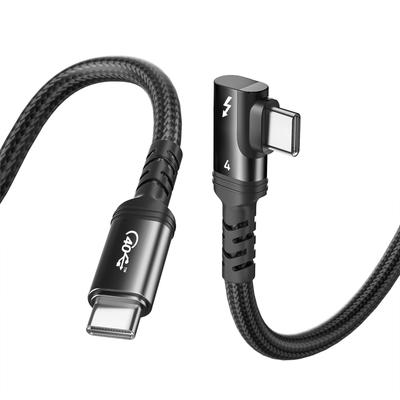 Thunderbolt 4 240W Fast 8K 40 Gbps Data Compatible with iPhone iPhone 0.5m Right-Angle Cable, Charging, Support, Transfer, Type-C & Type-C Cable,