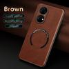 For Huawei P50 P50 Pro P50E Fine-Hole PU Cow Pattern Leather Outer Magnetic Ring Soft Edge Anti-Drop Phone Case