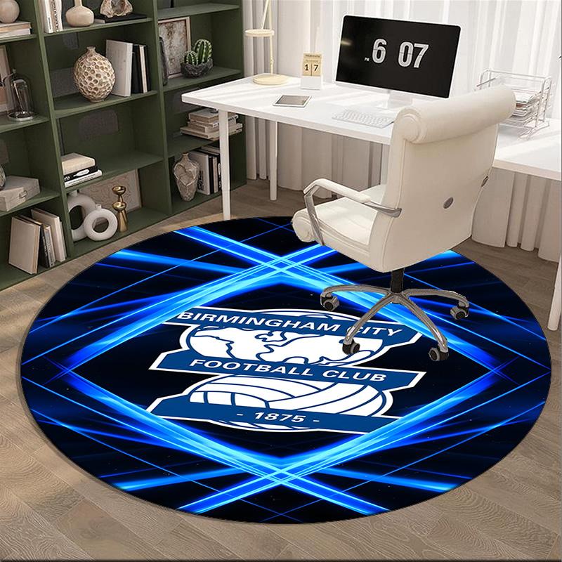 1PC round rug Birming-ham Football Club Printed Round Area Rug ,Rug For Home Office, Round Chair Rug, Decorative Carpet Fan gifts Christmas gift