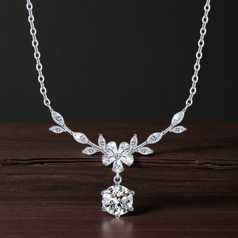 Floral Silver Wheat Ear Necklace: Elegant Women s Light Luxury Classic Jewelry - Best Seller In Stock платиновый