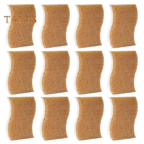 

12 шт. натуральная кухонная губка с кокосовым скребком биоразлагаемая компостируемая целлюлозная губка для посуды домашняя кухня Essential 12pcs