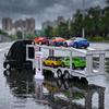 1:32 Alloy Metal Diecast Model Car Compatible With SEMI Double-deck Car Carrier Truck Home Decoration & Trendy Desktop Ornaments